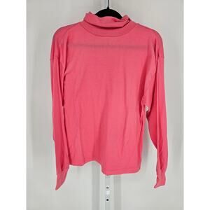 Trend Basics Womens Sz L Long Sleeve Turtleneck T Shirt Bubblegum Pink